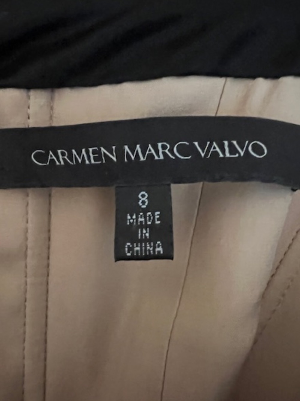 Carmen Marc Valvo Strapless Couture Beaded Gown w/ Tiered Ruffle Skirt (2005) - Picture 5 of 5